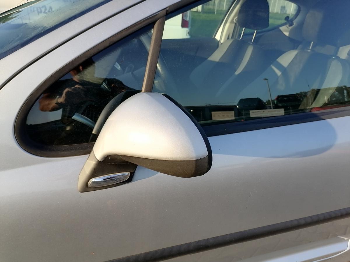 Peugeot 207 original Au&szlig;enspiegel links EZR Aluminium Grau elektrisch verstellbar Bj.2007